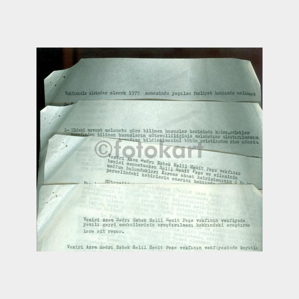 1974 Halil Hamid Paşa Vakfı ile ilgili Rapor