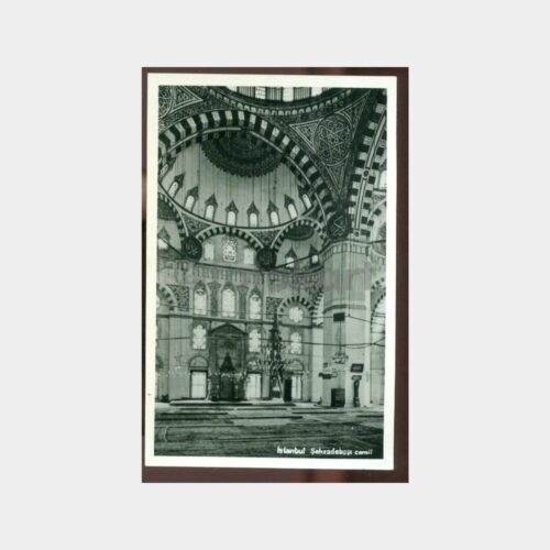 1940 Şehzadebaşı Camii içi Görünüş Kartpostal