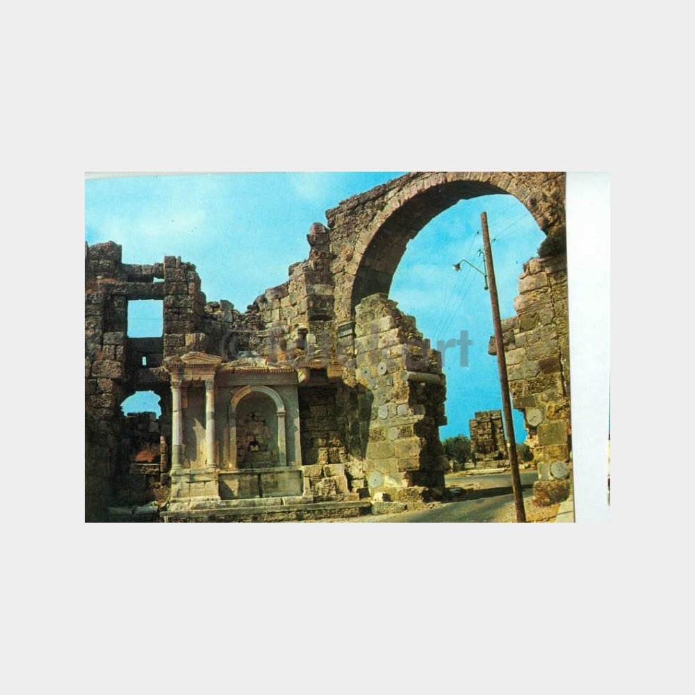 1968 Side Antik Çeşme Görünüş Kartpostal