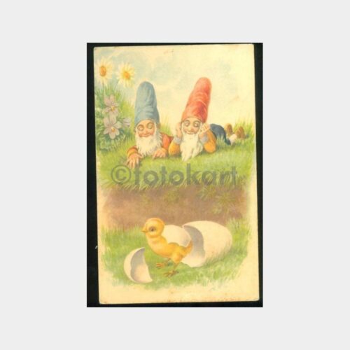 1930 Yedi Cüceler Konulu 2 Adet Tebrik Kartı