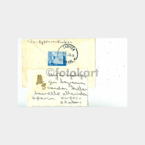 1962 Çiçek Figürlü-Damgalı Tebrik Kartı