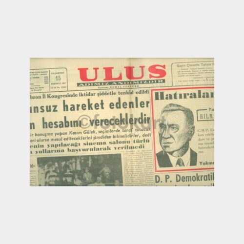 1957 Ulus Gazetesi (10.07.1957 Tarihli)