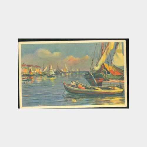 1930 Yelkenli Tablo Konulu Kartpostal