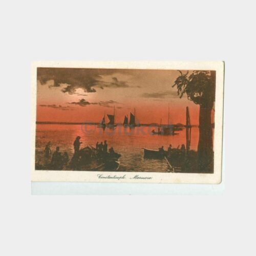 1930 İstanbul Marmara Sahili Yelkenliler Kartpostal