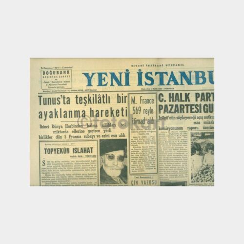 1954 Yeni İstanbul Gazetesi (24.07.1954 Tarihli)