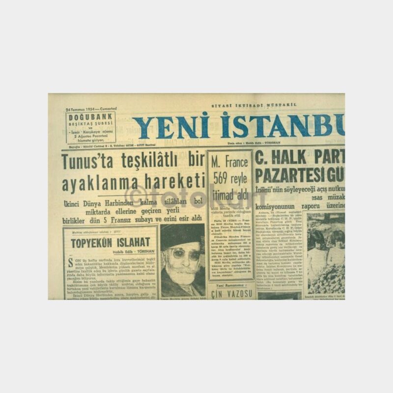 1954 Yeni İstanbul Gazetesi (24.07.1954 Tarihli)