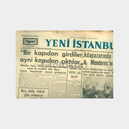 1955 Yeni İstanbul Gazetesi (25.07.1955 Tarihli)