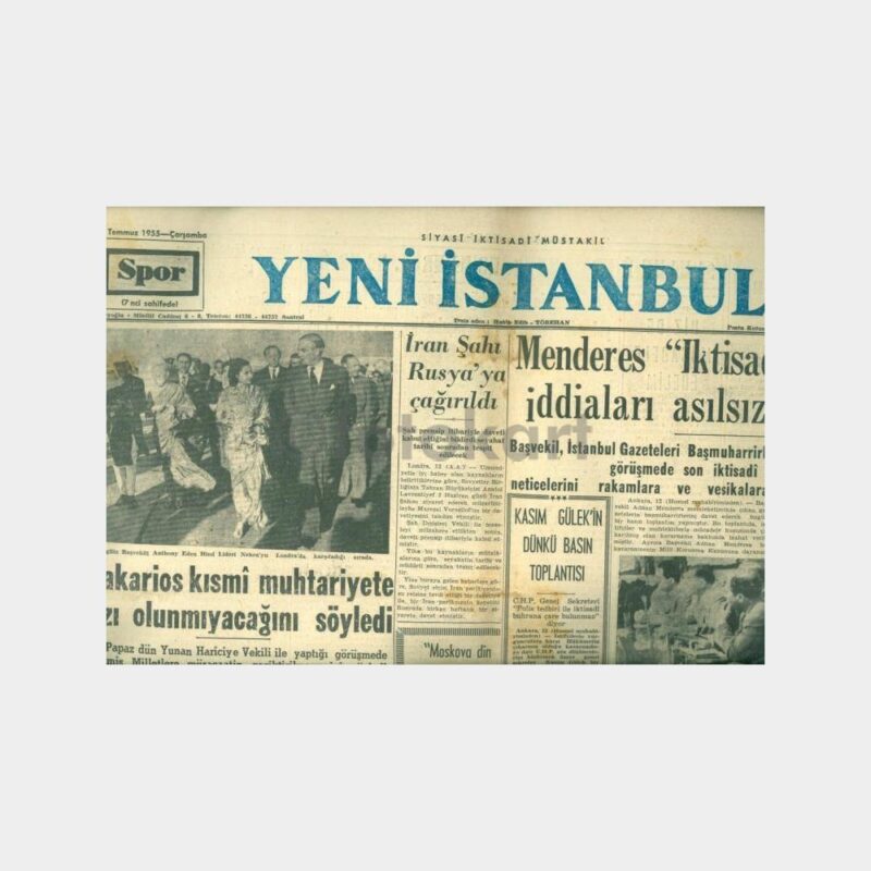 1955 Yeni İstanbul Gazetesi (13.07.1955 Tarihli)
