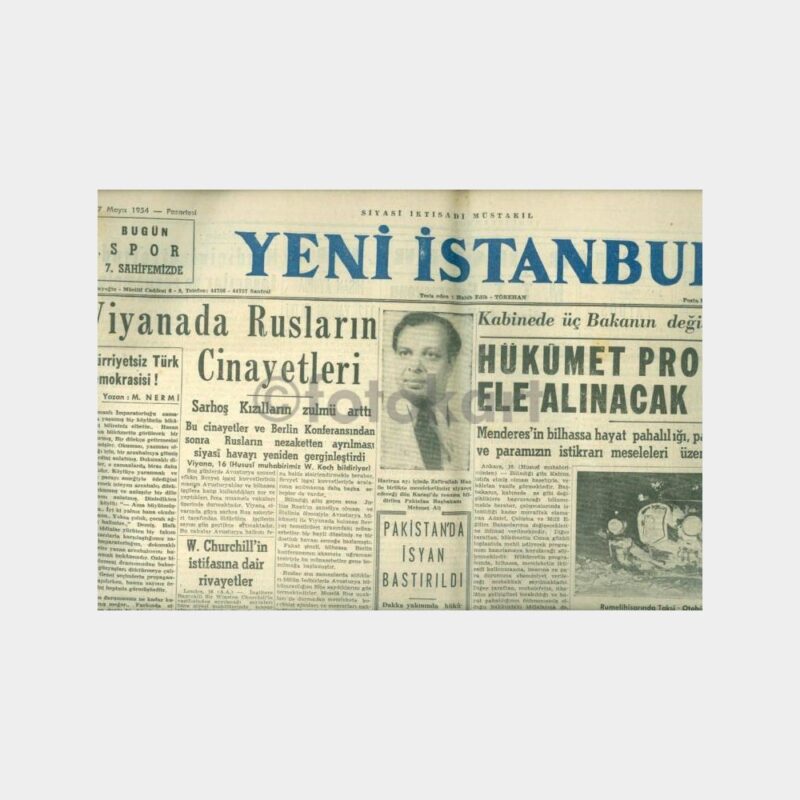 1954 Yeni İstanbul Gazetesi (17.05.1954 Tarihli)