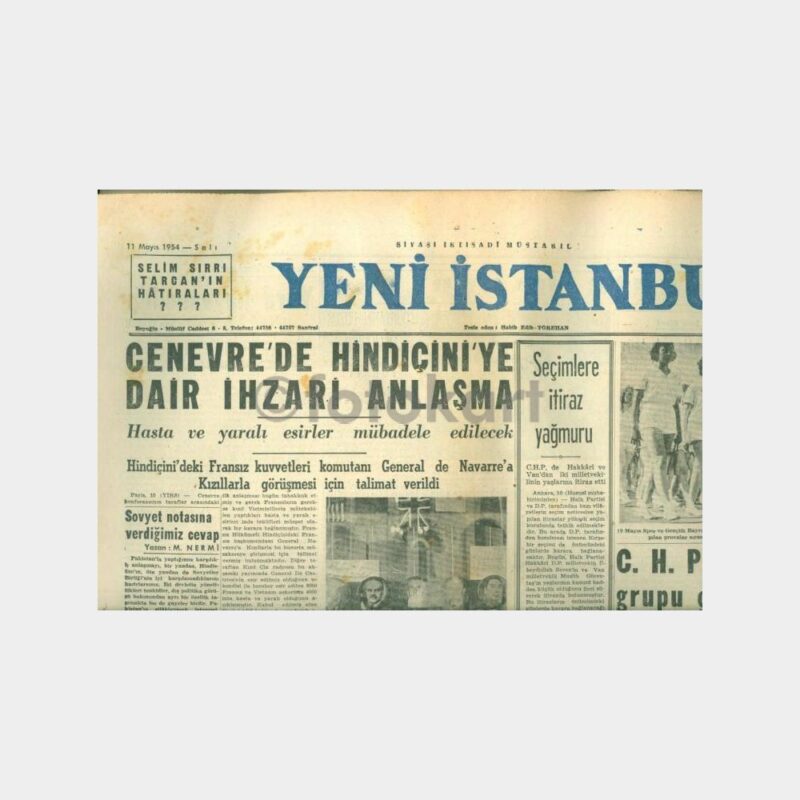 1954 Yeni İstanbul Gazetesi (30.07.1954 Tarihli)