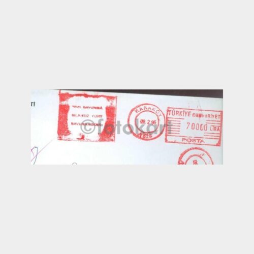 1996 Yurt Savunması Konulu Flam Damga Zarf