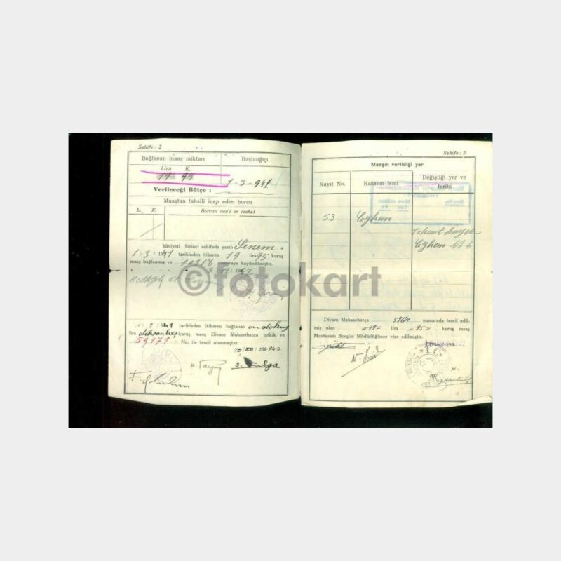 1941 Takaüt Yetim Maaşı Cüzdanı - Görsel 3