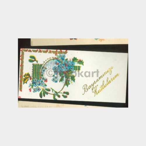 1940 Çiçek Konulu Tebrik Kartı