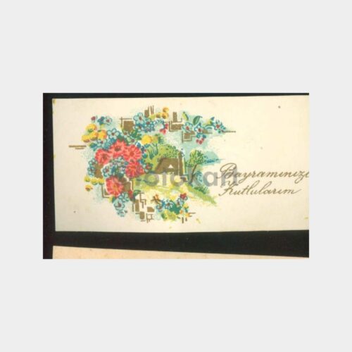 1940 Çiçekli Tebrik Kartı