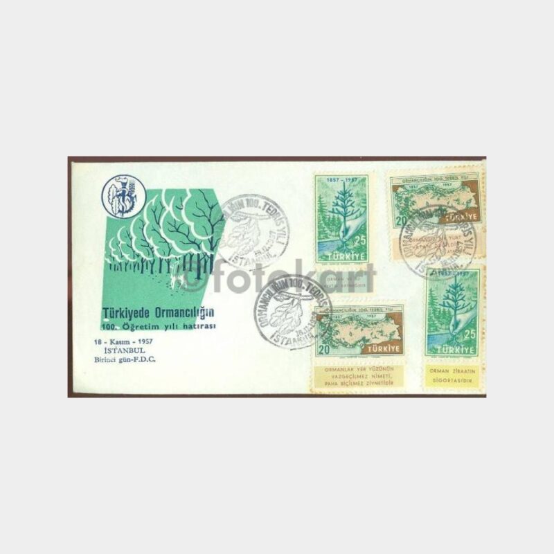 1957 Türkiye Ormancılık 100. Yılı FDC