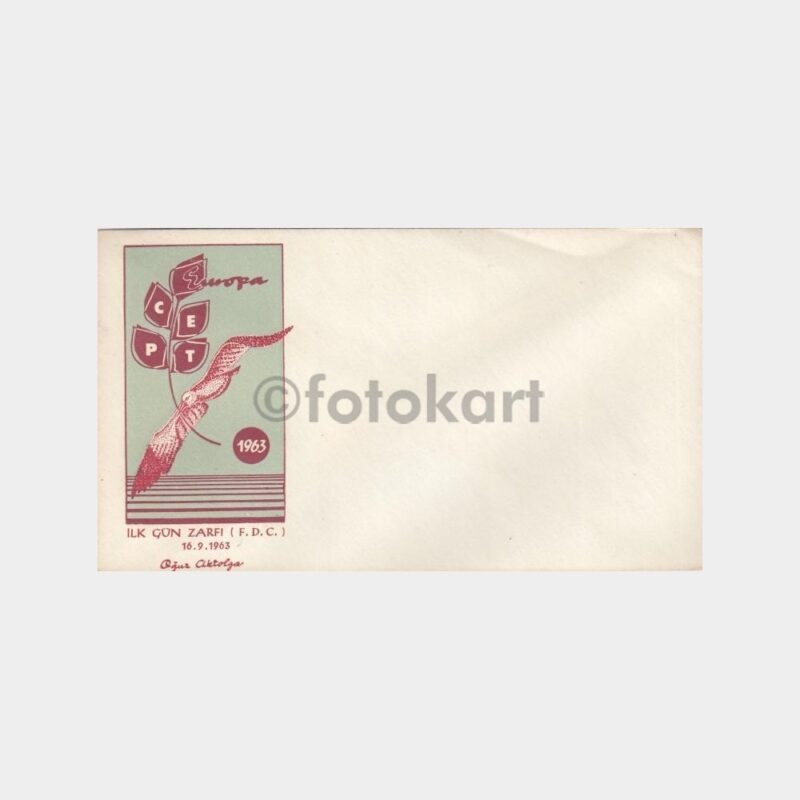 1963 Europa CEPT FDC -Oğuz Aktolga- Boş Zarfı