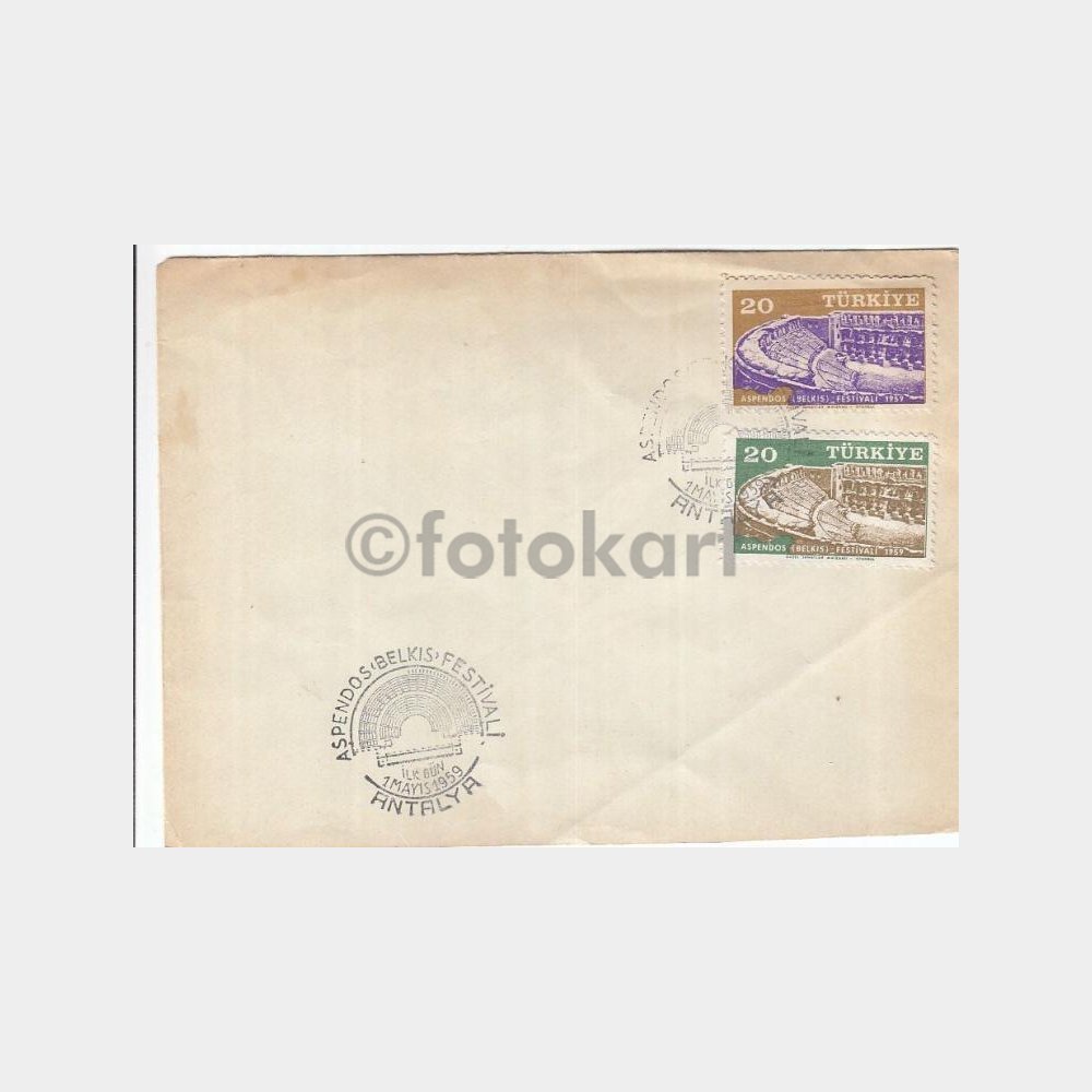 1957 Antalya Aspendos Festivali Konulu FDC