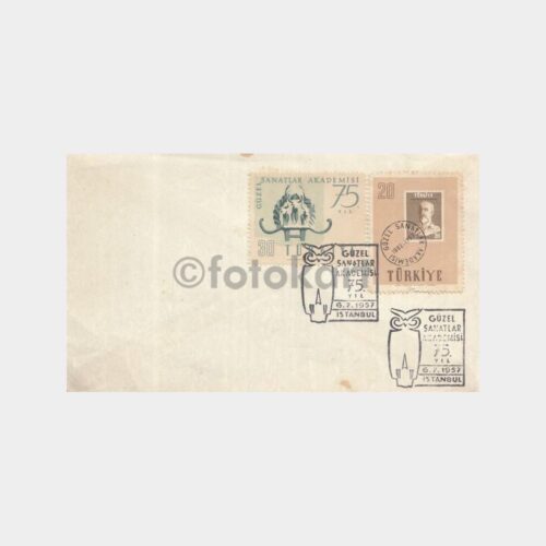 1957 Güzel Sanatlar Akademi 75 Yıl Konulu FDC