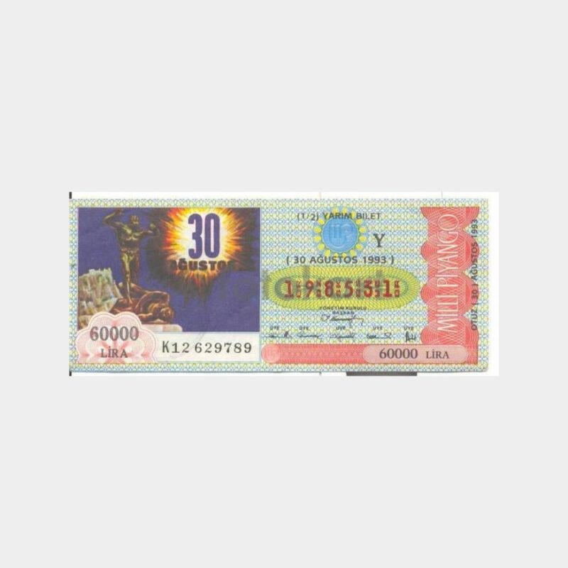 Milli Piyango - 30.08.1993 Y-198531 Afyon Zafer Günü