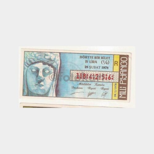 Milli Piyango - 28.02.1978 R-184256 Medusa Başı