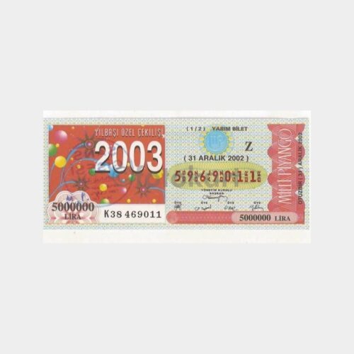 Milli Piyango - 31.12.2002 Z-5969011 Yılbaşı