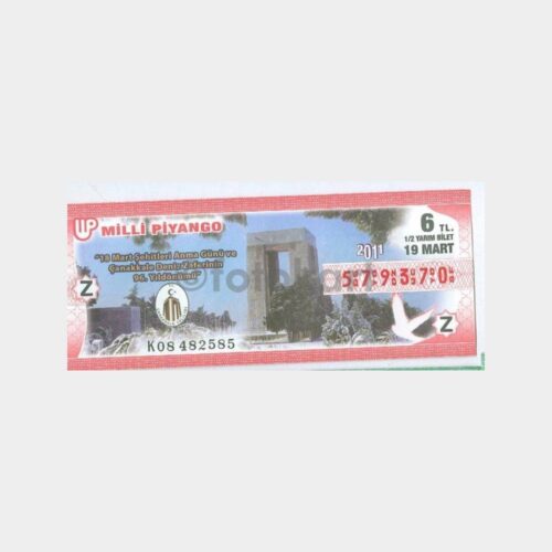 Milli Piyango - 19.03.2011 Z-579370 Çanakkale Zaferi