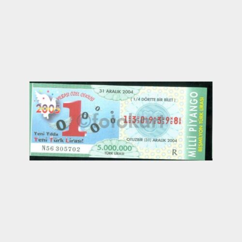 Milli Piyango - 31.12.2004 R-1309398 Yılbaşı