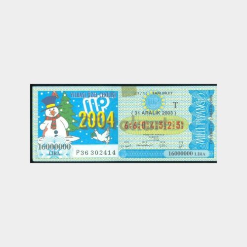 Milli Piyango - 31.12.2003 T-6604323 Yılbaşı