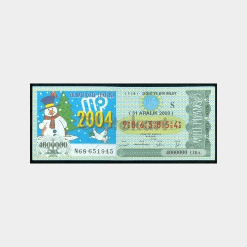 Milli Piyango - 31.12.2003 S-9863854 Yılbaşı