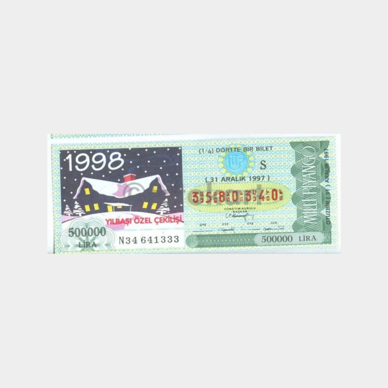 Milli Piyango - 31.12.1997 S-3580340 Yılbaşı