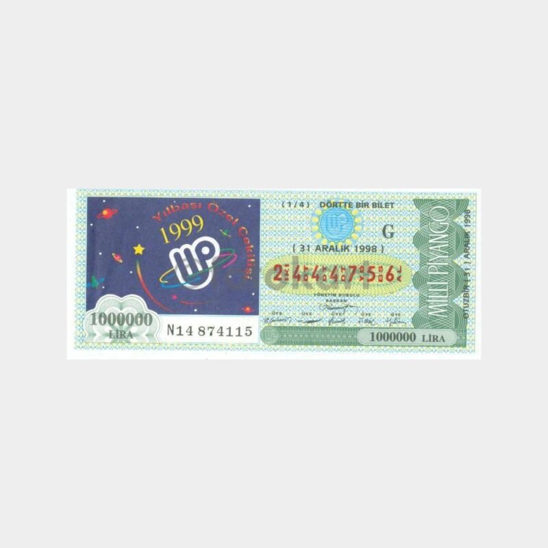 Milli Piyango - 31.12.1998 G-2444756 Yılbaşı