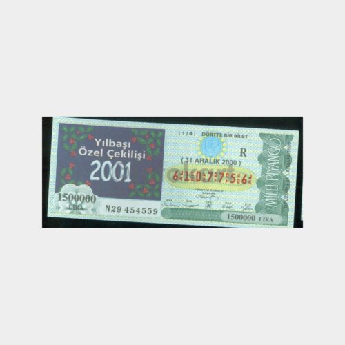 Milli Piyango - 31.12.2000 R-6107756 Yılbaşı