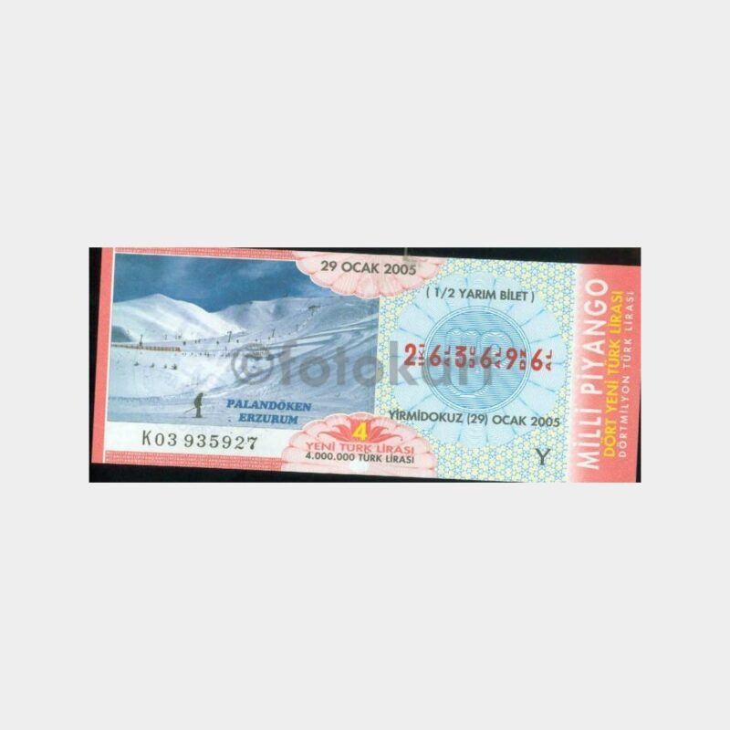 Milli Piyango - 29.01.2005 Z-083248 Erzurum Palandöken