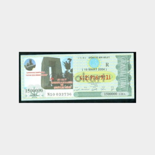 Milli Piyango - 19.03.2004 R-595505 Çanakkale