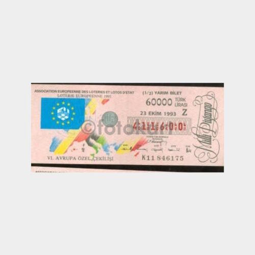 Milli Piyango - 23.10.1993 Z-411600 6. Avrupa Çekilişi
