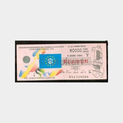 Milli Piyango - 08.10.1994 Y-316019 8. Avrupa Çekilişi