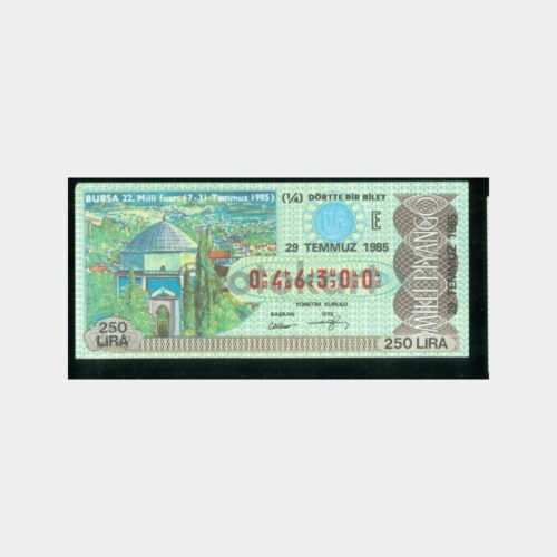 Milli Piyango - 29.07.1985 E-046300 Bursa Fuarı