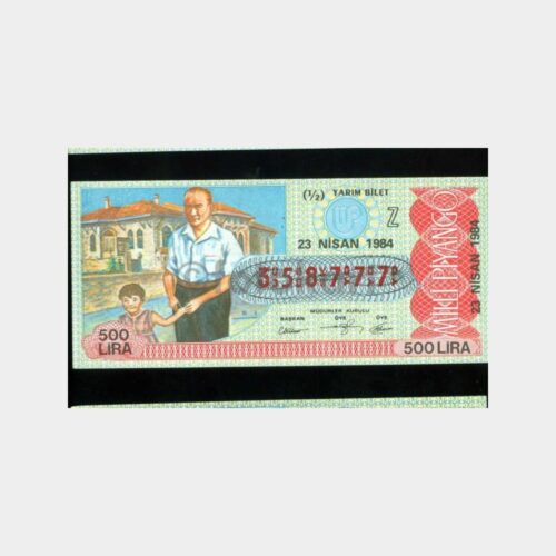 Milli Piyango - 23.04.1984 Z-358777 Atatürk ve Çocuk