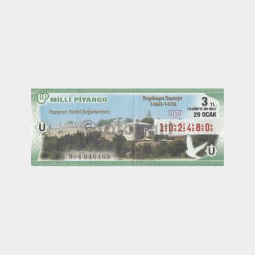 Milli Piyango - 29.01.2009 U-102480 Topkapı Sarayı
