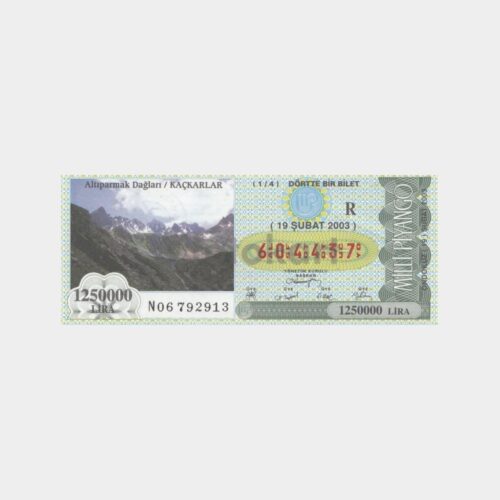 Milli Piyango - 19.02.2003 R-604437 Rize Artvin Kaçkarlar