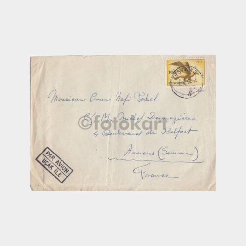 1959 Teşvikiye Damgalı Uçak Pullu Zarf