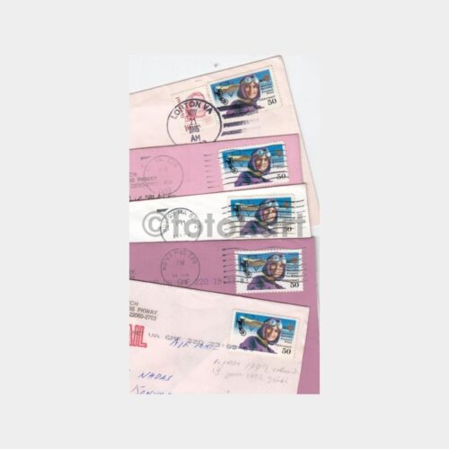 1995 ABD Uçak Pullu -Havalimanı Damgalı- 5 Adet Zarf