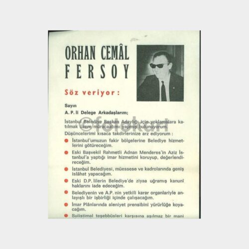 1967 Adalet Partisi - Orhan Cemal Fersoy Seçim Broşürü