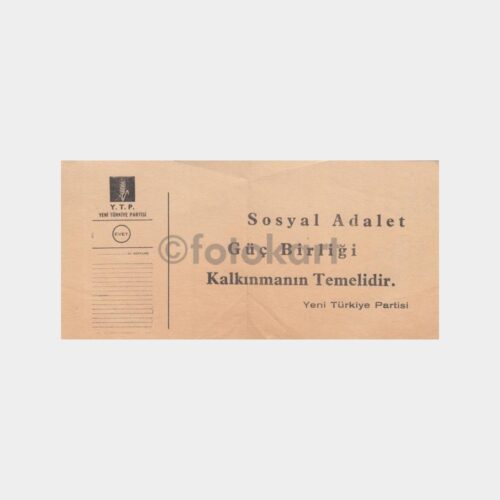 1964 Yeni Türkiye Partisi Seçim Broşürü