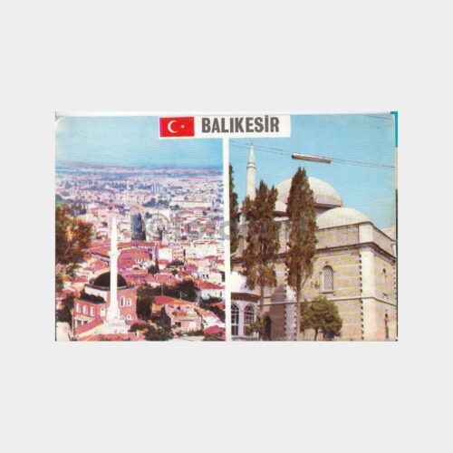 1975 Balıkesir İki Cami Görünüş Kartpostal