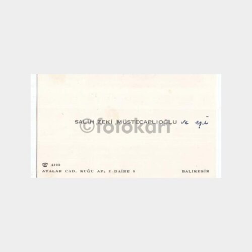 Balıkesir - Müstecaplıoğlu Konulu Kartvizit