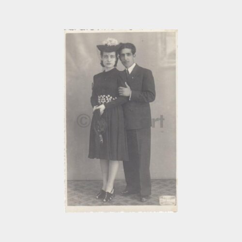 1940 Şapkalı Kadın ve Bay Fotoğraf