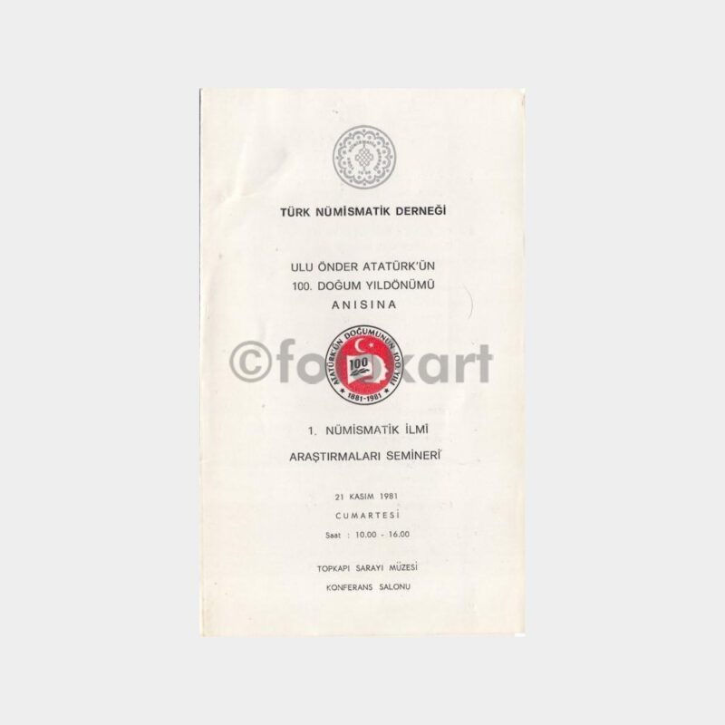 1981 Nümismatik Derneği Seminer Programı