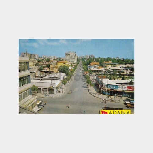 1974 Adana Ana Caddesi Görünüş Kartpostal