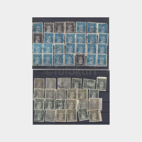 1940 Atatürk 1 ve 5 Kuruş Damgalı Pullar Lotu (52 Adet)